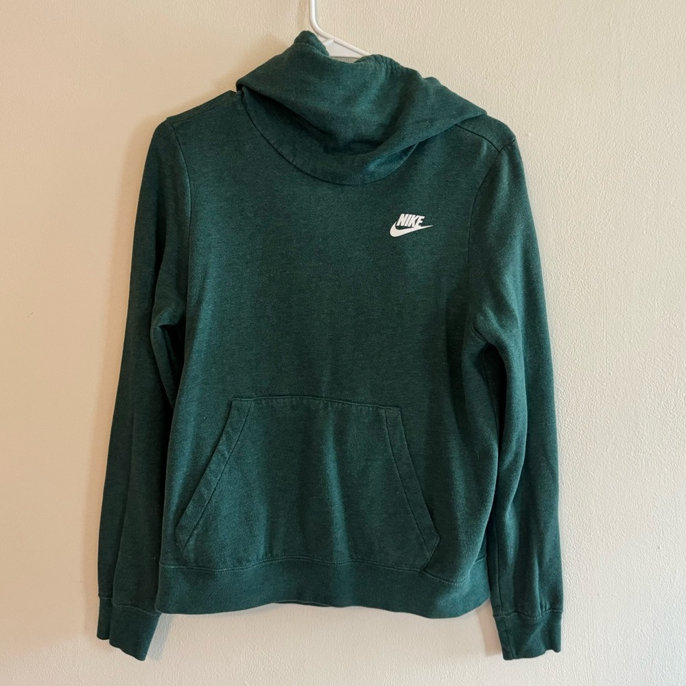 Women's S Small Nike Green High Neck Pullover Logo Hoodie - Picture 1 of 5